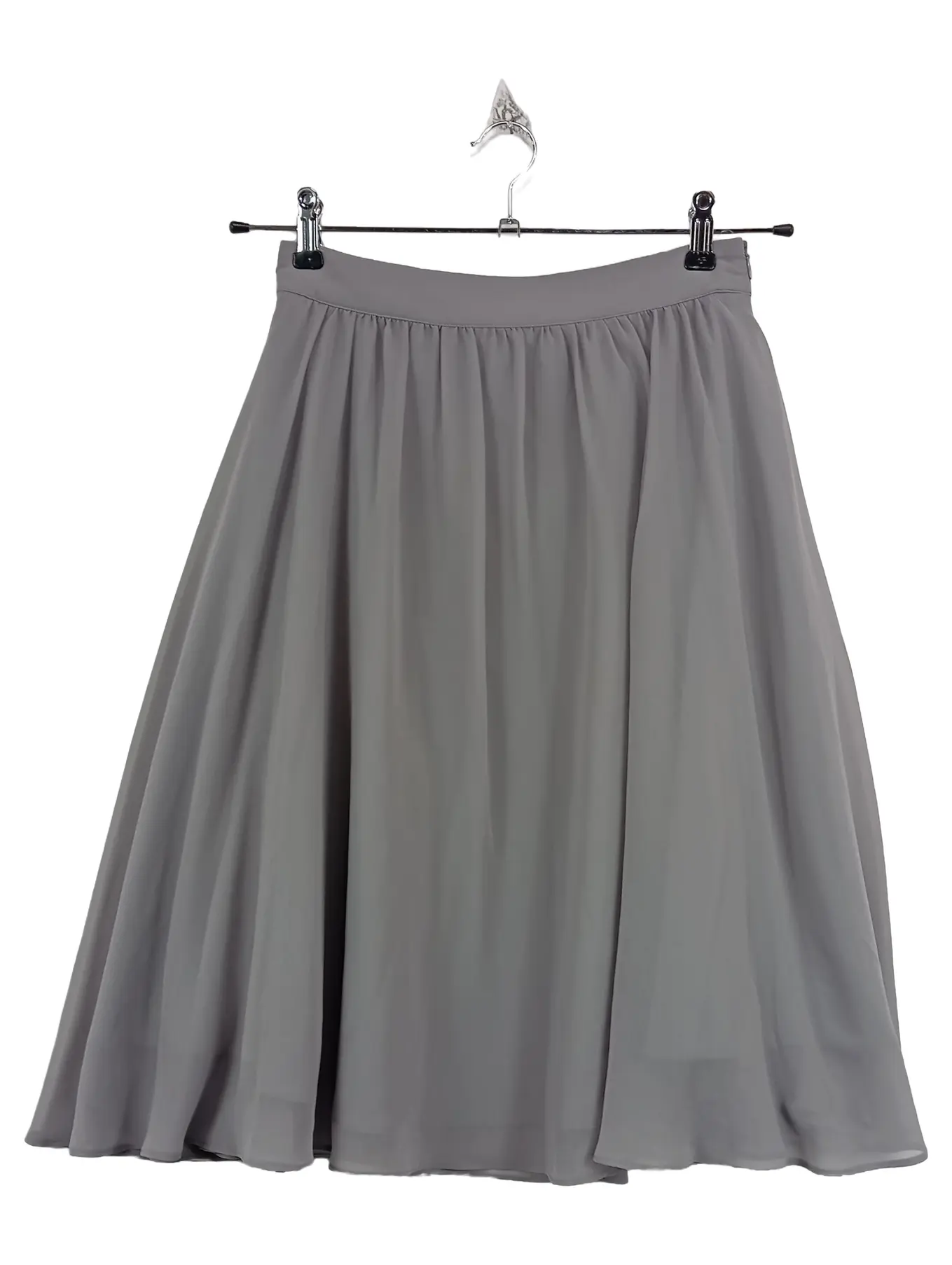 ESPRIT Faltenrock Gr. 34 XS Grau Elegant Midirock Damen Alltag Polyester