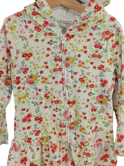 Vorschaubild 2 von Mädchen Kapuzenpullover Blumenmuster Langarm Kapuze Gr. 110 Mehrfarbig