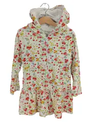 Vorschaubild 1 von Mädchen Kapuzenpullover Blumenmuster Langarm Kapuze Gr. 110 Mehrfarbig