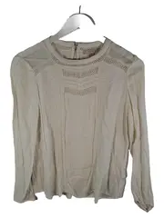 Vorschaubild 1 von Damen Bluse Langarm Viskose Spitze Beige Gr. 36/S