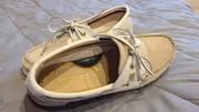 Vorschaubild 2 von Damen Bootsschuhe Mokassins Beige Weiß Gr. 37 Leder