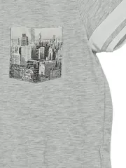 Vorschaubild 2 von Kinder T-Shirt Grau Knockout Gr. 122-128 Kurzarm City-Print