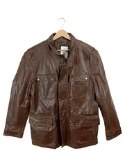 Vorschaubild 1 von Lederjacke Herren Braun Gr. 54 XXL Klassisch Reißverschluss Leder
