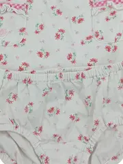 Vorschaubild 3 von Baby Mädchen Set Kleid Höschen Blumenmuster Weiß Gr. 80 Baumwolle
