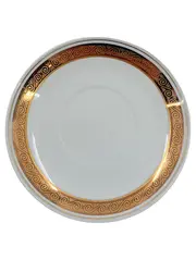 Vorschaubild 1 von Unterteller Keramik Weiß Goldrand 15 cm Klassisch