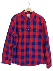 Vorschaubild 1 von Herren Freizeithemd Karohemd Rot Blau Baumwolle Gr. XXL