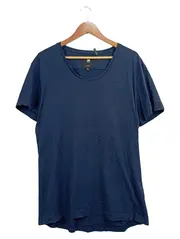 Vorschaubild 1 von Herren T-Shirt Blau Gr. M Casual Logo Print Baumwolle