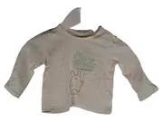 Vorschaubild 1 von Baby Langarmshirt Gr. 68 Beige Hasenmotiv Ballon Baumwolle