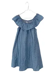 Vorschaubild 1 von Mädchen Sommerkleid Gr. 146/152 Blau Punkte Off-Shoulder