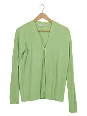 Vorschaubild 1 von TCM Strickjacke Damen Grün Rippstrick V-Ausschnitt Langarm Gr. 44 XXL