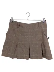 Vorschaubild 2 von Damen Minirock 40/L Braun Kariert Preppy Klassisch Falten