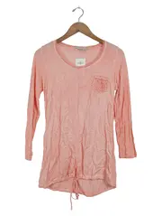 Vorschaubild 1 von Damen Langarmshirt 3/4 Arm Rosa Gr. 36/S mit Spitze und Raffungen