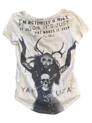 Vorschaubild 2 von Damen T-Shirt Gr. 36/S Weiß Casual Logo Print Schriftzug