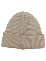 Vorschaubild 2 von Strickmütze Beige Rippstrick Umschlag Beanie Basic
