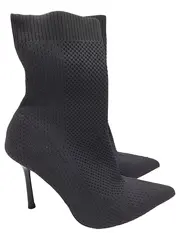 Vorschaubild 1 von Damen Stiefelette Sock Boots Schwarz Gr. 38 High Heels Strick