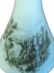 Vorschaubild 3 von Porzellan Vase Landschaftsmotiv Weiß Grün 13cm
