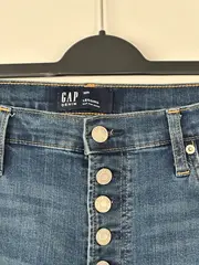 Vorschaubild 3 von Denim Legging Jeans Damen W32 High Waist Knopfleiste Blau Slim Fit