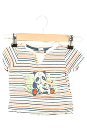 Vorschaubild 1 von T-Shirt Kinder Gr. 74 Mehrfarbig Gestreift Panda Casual