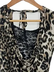 Vorschaubild 3 von V London Damen Cocktailkleid Schlauchkleid Langarm Leopard Spitze Mehrfarbig L