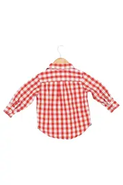 Vorschaubild 1 von Kinder Freizeithemd Gr. 86 Rot Weiß kariert Langarm Casual Hemd