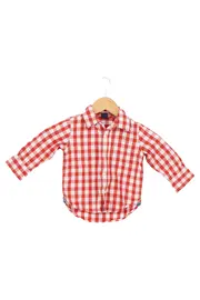 Vorschaubild 2 von Kinder Freizeithemd Gr. 86 Rot Weiß kariert Langarm Casual Hemd