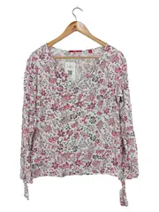 Vorschaubild 1 von Damen Bluse Blumenmuster Gr. 40 Mehrfarbig Casual Langarm