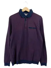 Vorschaubild 1 von Herren Pullover Langarmshirt Polo Shirt Gr. M Lila Baumwolle