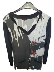 Vorschaubild 1 von Damen Langarmshirt Gr. 42/XL Mehrfarbig Abstrakt