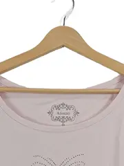 Vorschaubild 5 von Damen T-Shirt Gr. 44 Rosa Schmetterling Strass Baumwolle