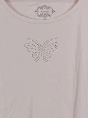 Vorschaubild 4 von Damen T-Shirt Gr. 44 Rosa Schmetterling Strass Baumwolle