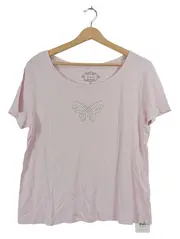 Vorschaubild 1 von Damen T-Shirt Gr. 44 Rosa Schmetterling Strass Baumwolle