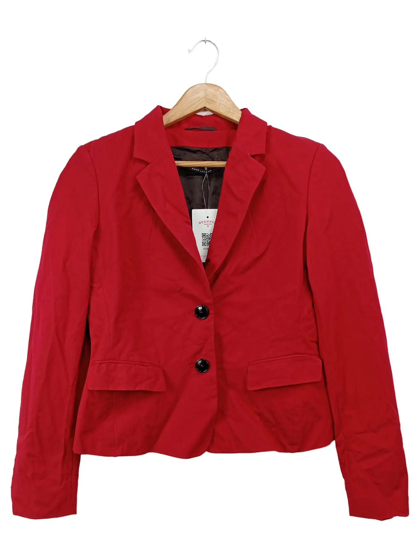 RENÉ LEZARD Damen Blazer Gr. 34/XS Rot Baumwolle Elegant Business Jacke