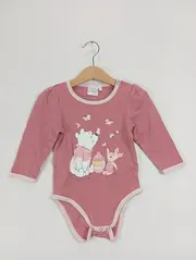 Vorschaubild 2 von Baby Body Strampler Langarm Winnie Puuh Ferkel Gr. 92 Rosa Kinder