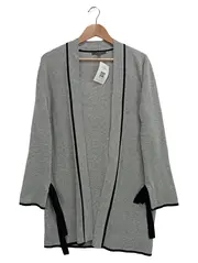 Vorschaubild 1 von Damen Strickjacke Grau 36/S Klassisch Elegant Wolle Kaschmir Cardigan