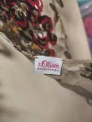 Vorschaubild 2 von Damen Schal Tuch Blumenmuster Fransen Beige Rot Bohemian