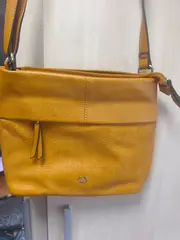 Vorschaubild 2 von Damen Umhängetasche Clutch Gelb Leder Stoff 28x20cm