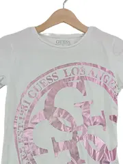 Vorschaubild 2 von Kinder T-Shirt Mädchen Logo Print Weiß Rosa Gr. 152 Bio-Baumwolle