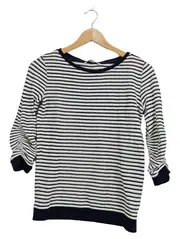 Vorschaubild 1 von Damen Pullover Gestreift Maritim XS Weiß Blau 3/4-Arm