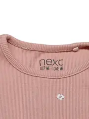Vorschaubild 4 von Langarmshirt Mädchen Gr. 86 Rosa Blumen Rippstrick Rüschen