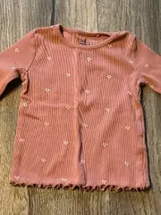 Vorschaubild 6 von Langarmshirt Mädchen Gr. 86 Rosa Blumen Rippstrick Rüschen