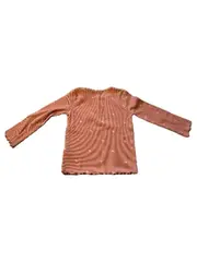 Vorschaubild 2 von Langarmshirt Mädchen Gr. 86 Rosa Blumen Rippstrick Rüschen