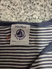Vorschaubild 2 von Langarmshirt Gr. 86 blau weiß gestreift Kinder Baby