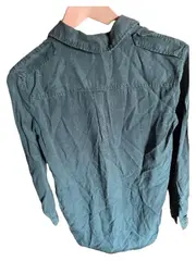 Vorschaubild 3 von Hemdbluse Damen Langarm Oliv Khaki Gr. 34 XS Lyocell Casual