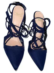 Vorschaubild 2 von Trafaluc Damen Pumps Gr. 37 Blau Schnürung Elegant Party High Heels