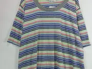 Vorschaubild 3 von Damen T-Shirt Gestreift Gr. 50/52 Mehrfarbig Baumwolle