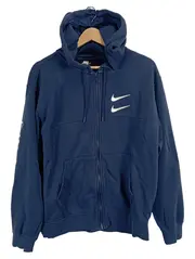 Vorschaubild 1 von Sweatjacke Herren Kapuze Logo Print Blau Gr. M Freizeit Streetwear