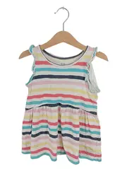 Vorschaubild 1 von Baby Mädchen Sommerkleid Gestreift Mehrfarbig Gr. 104/110 Baumwolle