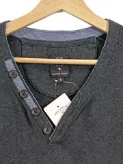 Vorschaubild 2 von Herren Pullover V-Ausschnitt Knopfleiste Grau Gr. 36 Casual