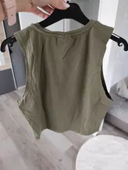 Vorschaubild 4 von Damen Top Gr. 40/L Grün Casual mit Raffung Cropped