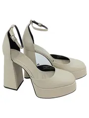 Vorschaubild 1 von Plateausandalen Damen Gr. 39 Beige Elegant Modern High Heels
